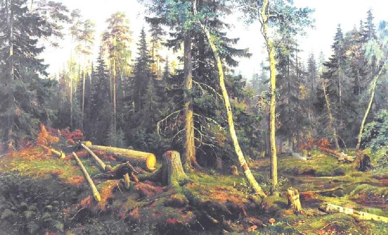 Ivan Shishkin Cutting of Wood oil painting image